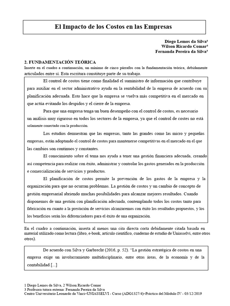 Impacto de los Costos en Empresas | PDF | Business | Gestión estratégica