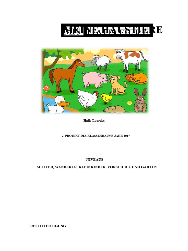 MEINE HAUSTIERE Projekt PDF