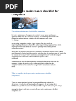 Computer Repair Checklist Template | PDF | Personal Computers ...