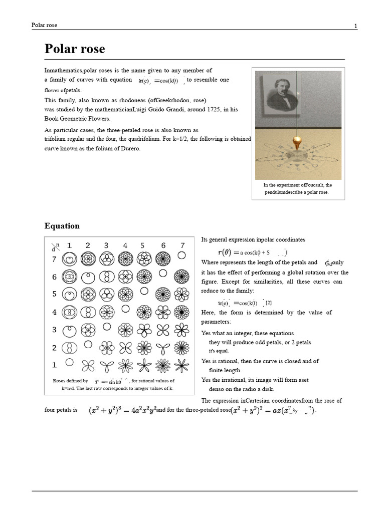 Understanding Polar Roses in Mathematics | PDF | Mathematical Objects ...