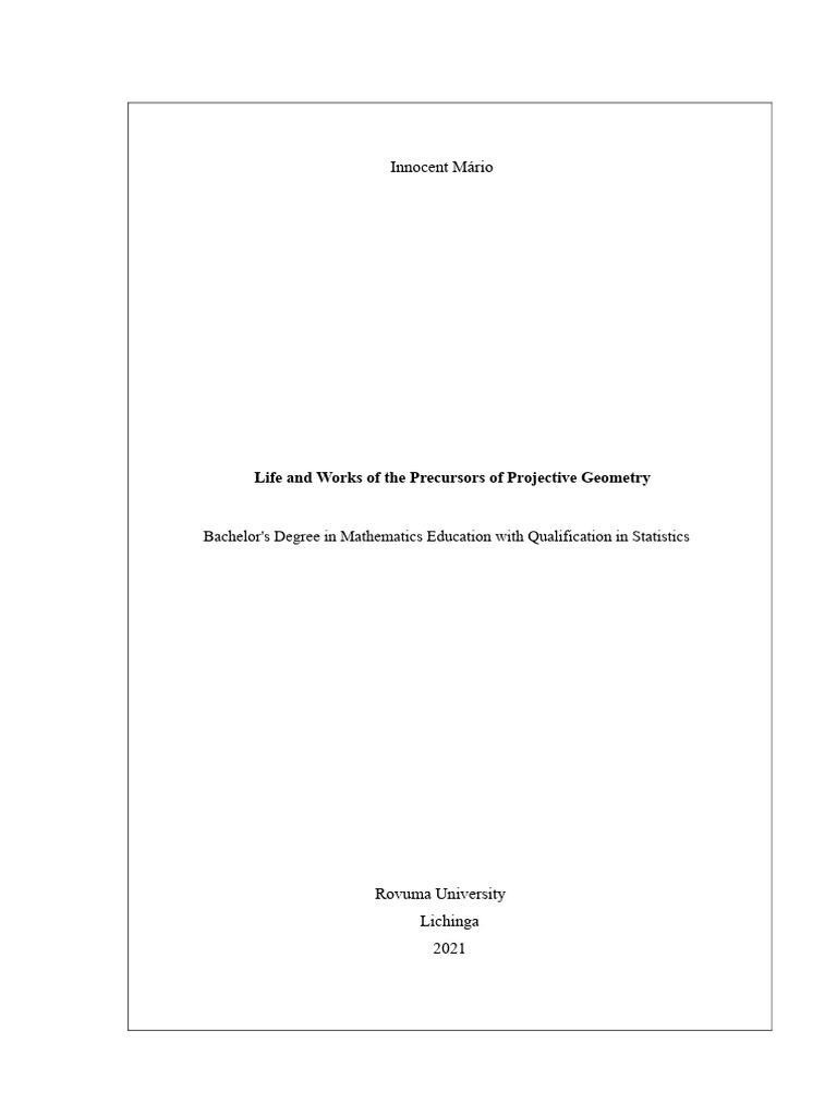 Precursors of Projective Geometry | PDF | Projective Geometry | Geometry