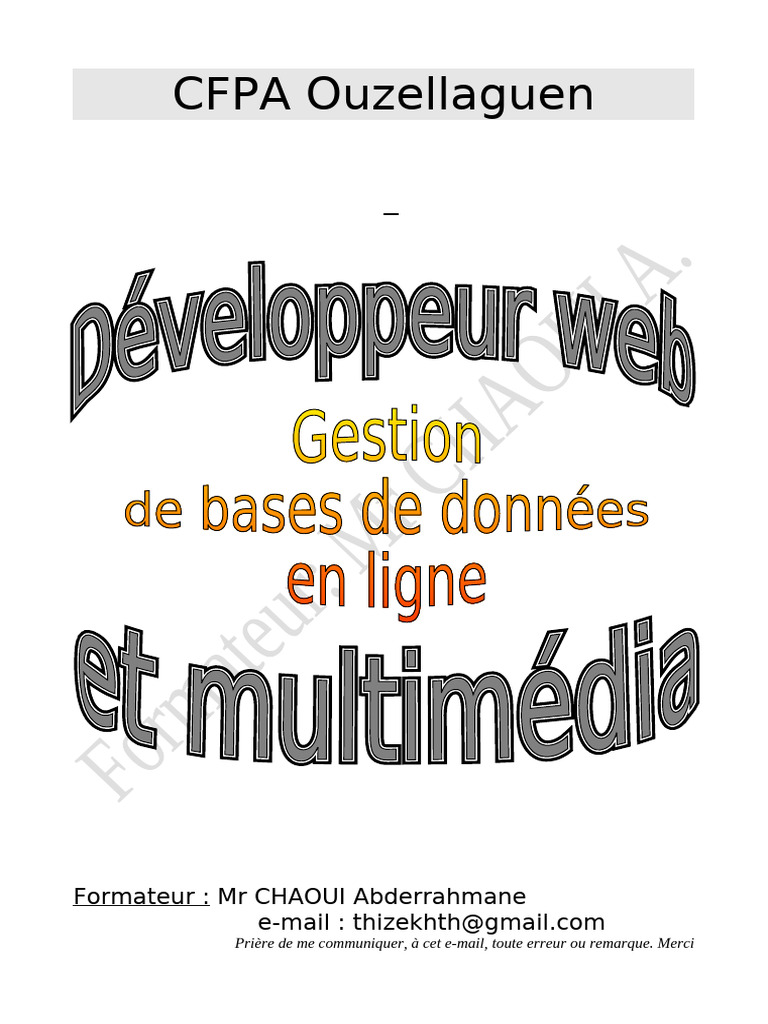 Introduction au PHP et MySQL | PDF | Internet | Internet et Web