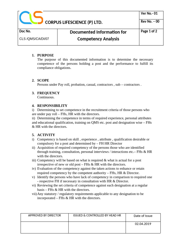 Competency Analysis Documentation | PDF
