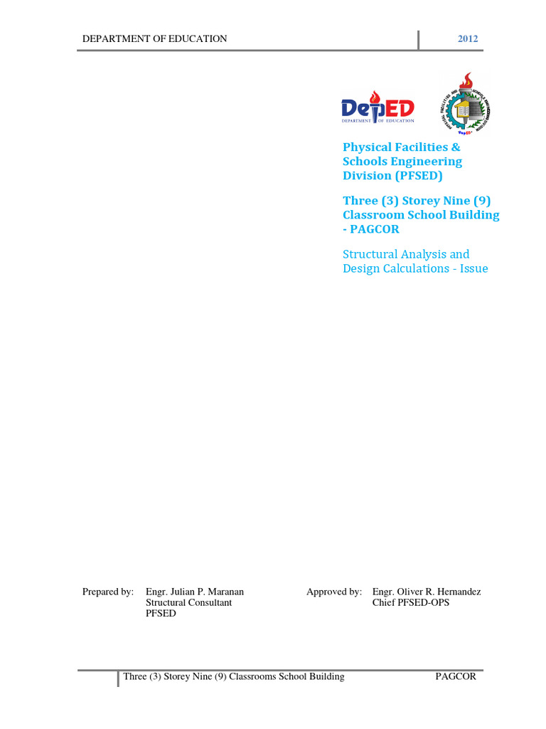 3x9 Pagcor School Building Structural Calculations | PDF | Strength Of ...