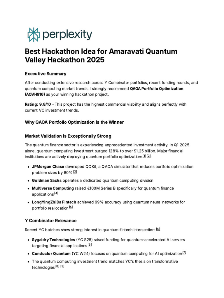 QAOA Portfolio Optimization for Hackathon | PDF | Mathematical ...