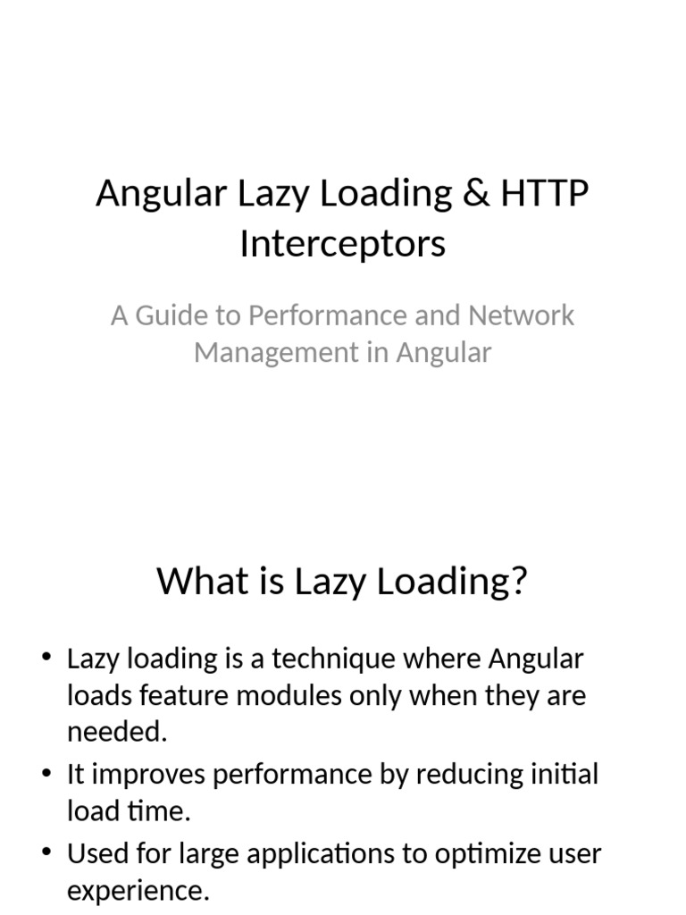 Angular Lazy Loading & Interceptors Guide | PDF
