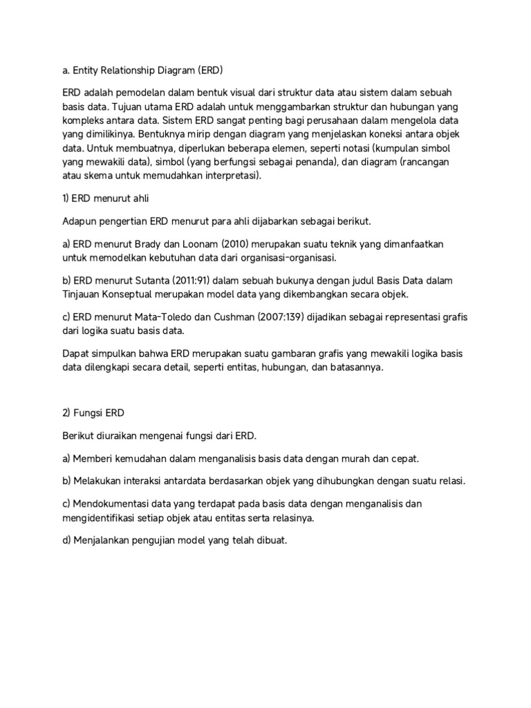Pengertian dan Fungsi ERD dalam Basis Data | PDF