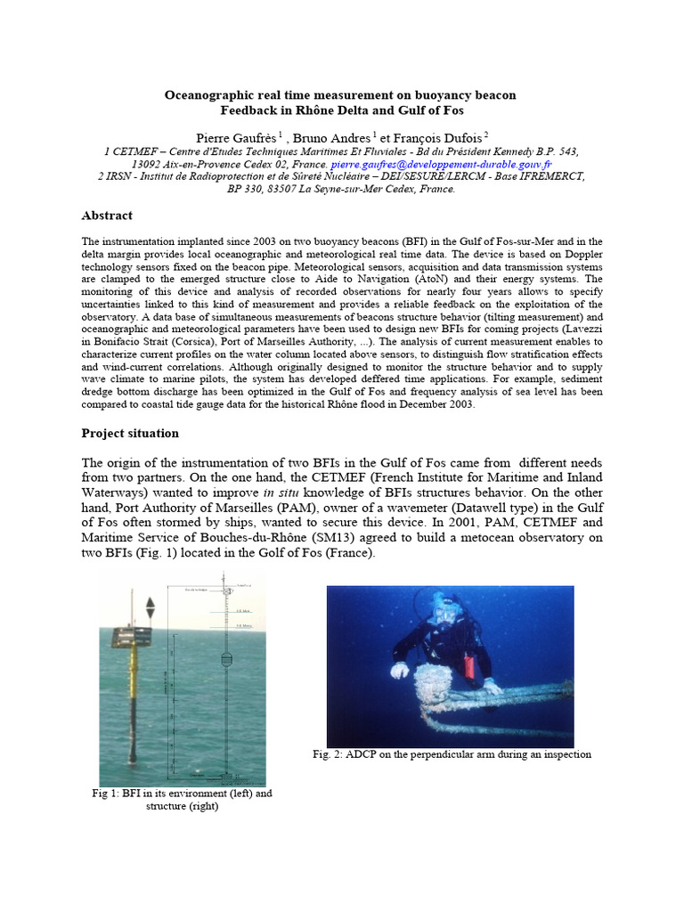 Real-Time Oceanographic Data from Buoys | PDF | Wound | Sea