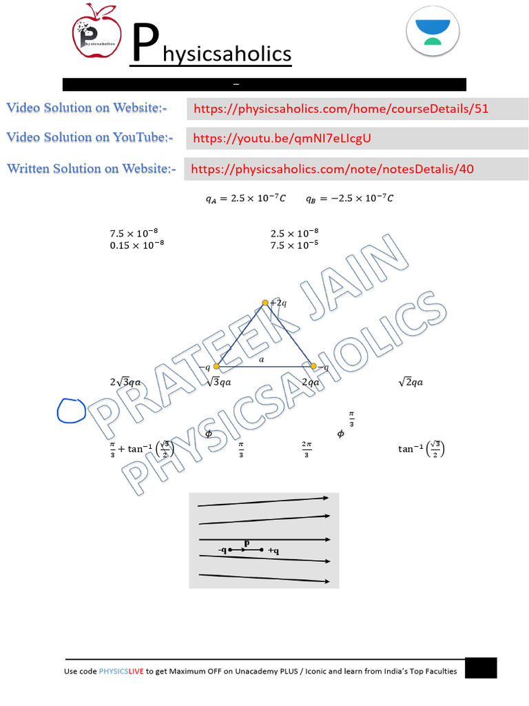 Electric Dipole: Concepts and Calculations | PDF | Dipole | Electric Field