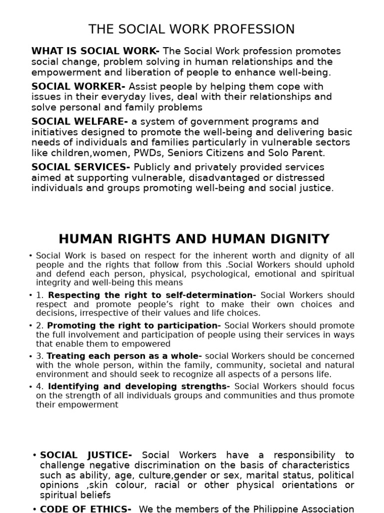 The Social Work Profession and Methods 25 | PDF | Social Work | Goal