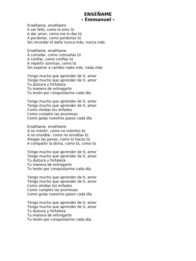 Enséñame - Emmanuel | PDF