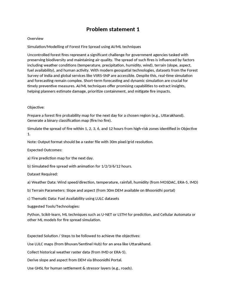 AI/ML for Forest Fire Simulation | PDF | Geographic Information System ...