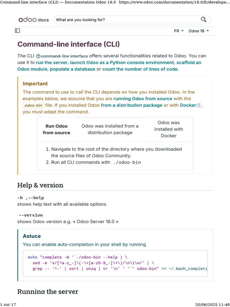 Odoo 18 CLI Documentation Guide | PDF | Web Server | Internet & Web