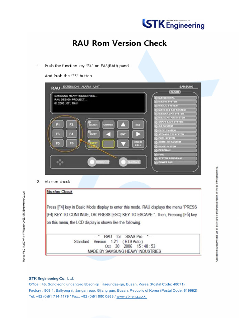 (RAU) RAU Rom Version Check - en | PDF
