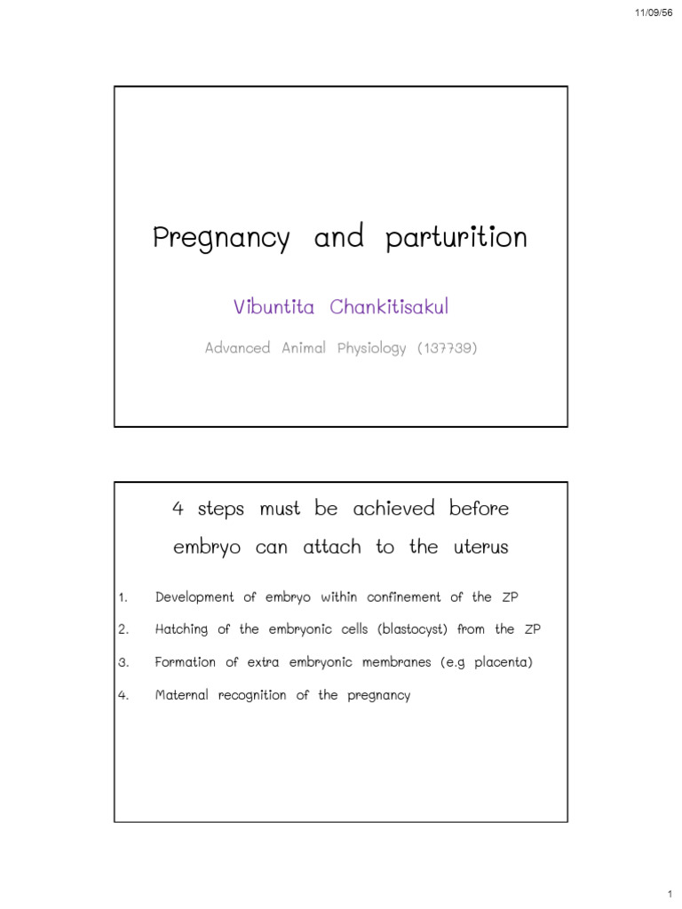 Pregnancy Recognition and Parturition Steps | PDF | Adrenocorticotropic ...