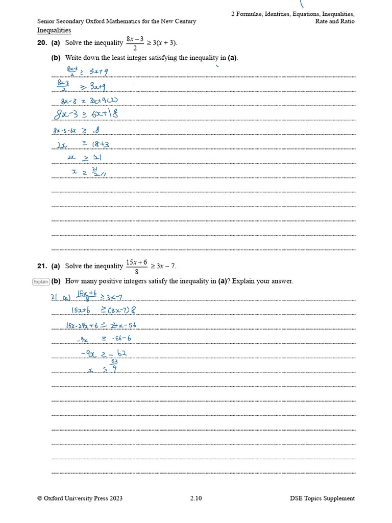Inequalities and Equations in Mathematics | PDF | Equations ...