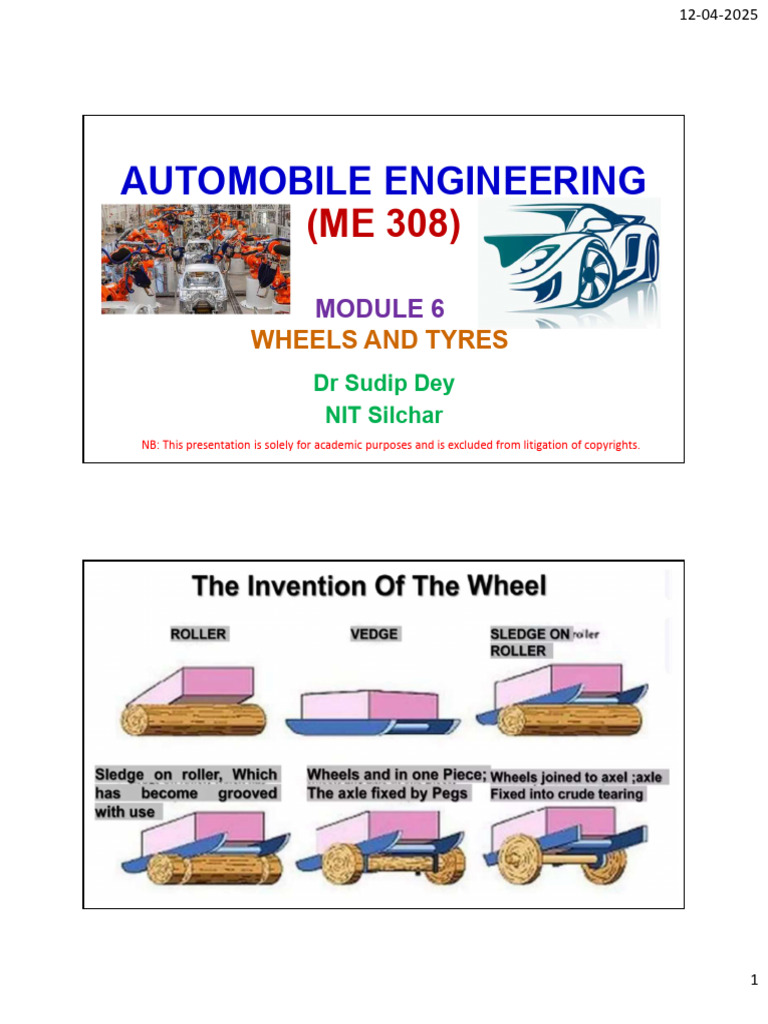 Automobile Wheels and Tyres Overview | PDF | Tire | Vehicle Technology
