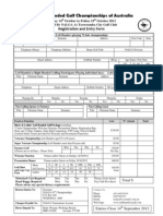 Australian Left-Handed Golf Championship Entry Form 2012