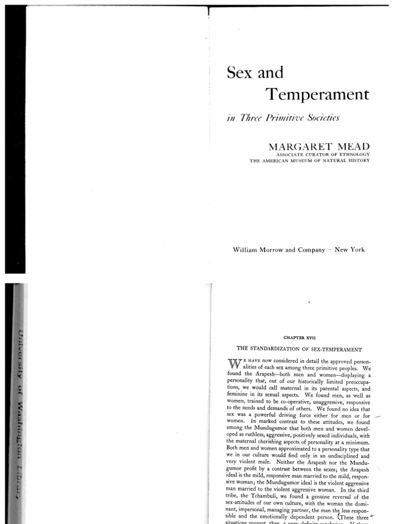 Sex and Personality - Cross Cultural Temperament | PDF