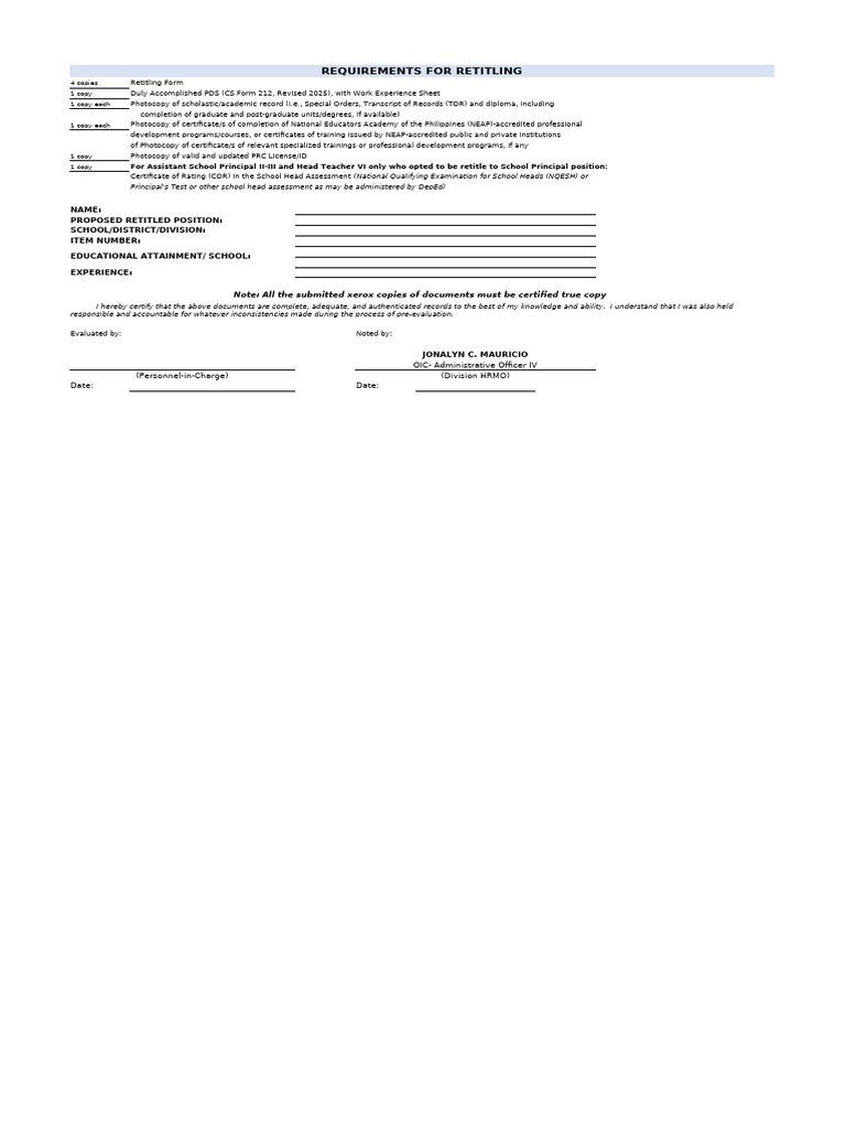 Retitling Form for Educators | PDF | Educational Stages