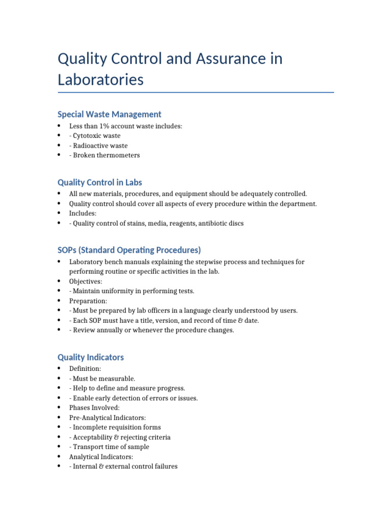 Laboratory Quality Control & Assurance Guide | PDF | Quality Assurance ...