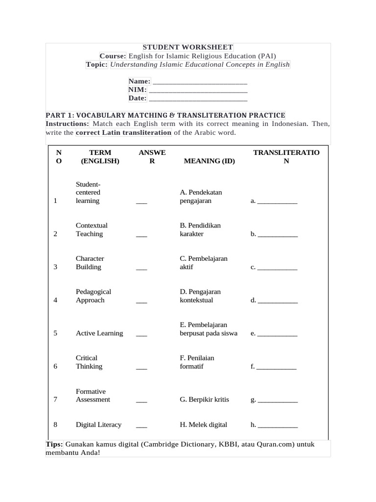 Student+worksheet+4 | PDF | Learning | Human Communication
