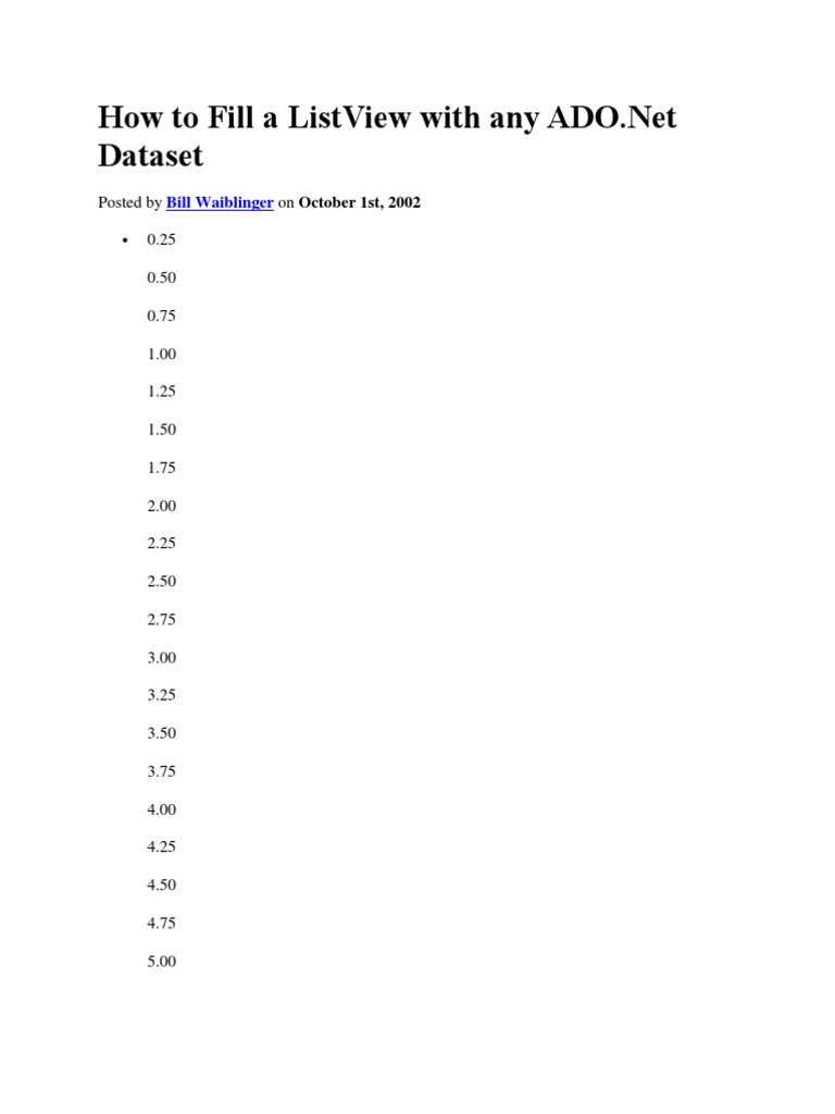 How To Fill A ListView With Any ADO | PDF | Microsoft Sql Server ...