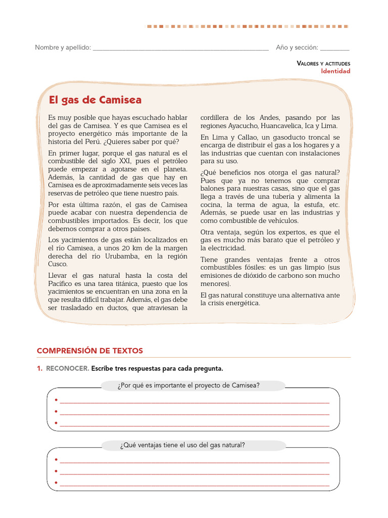 Semana 4 El Gas de Camisea | PDF | Gas natural | Combustibles