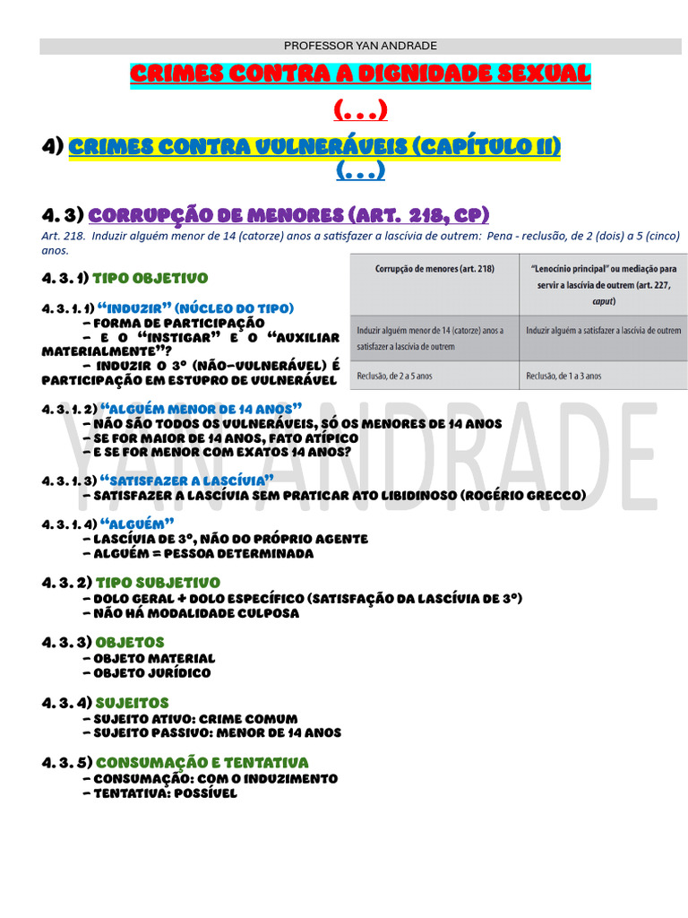 Corrupção de Menores e Exploração Sexual | PDF | Crimes | Crime e Violência