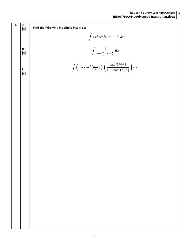 Advanced Integration at Thousand Sunny | PDF