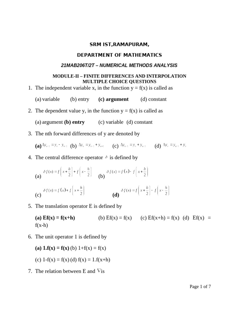 Module Ii Finite Differences And Interpolation Pdf Interpolation