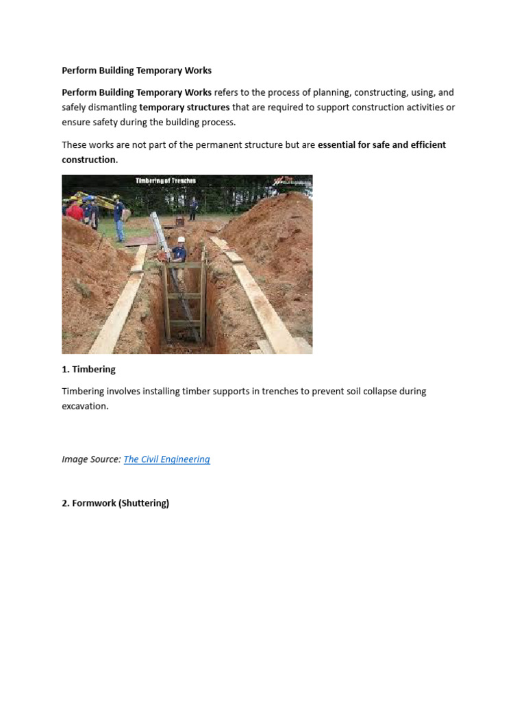 Temporary Works in Construction Safety | PDF