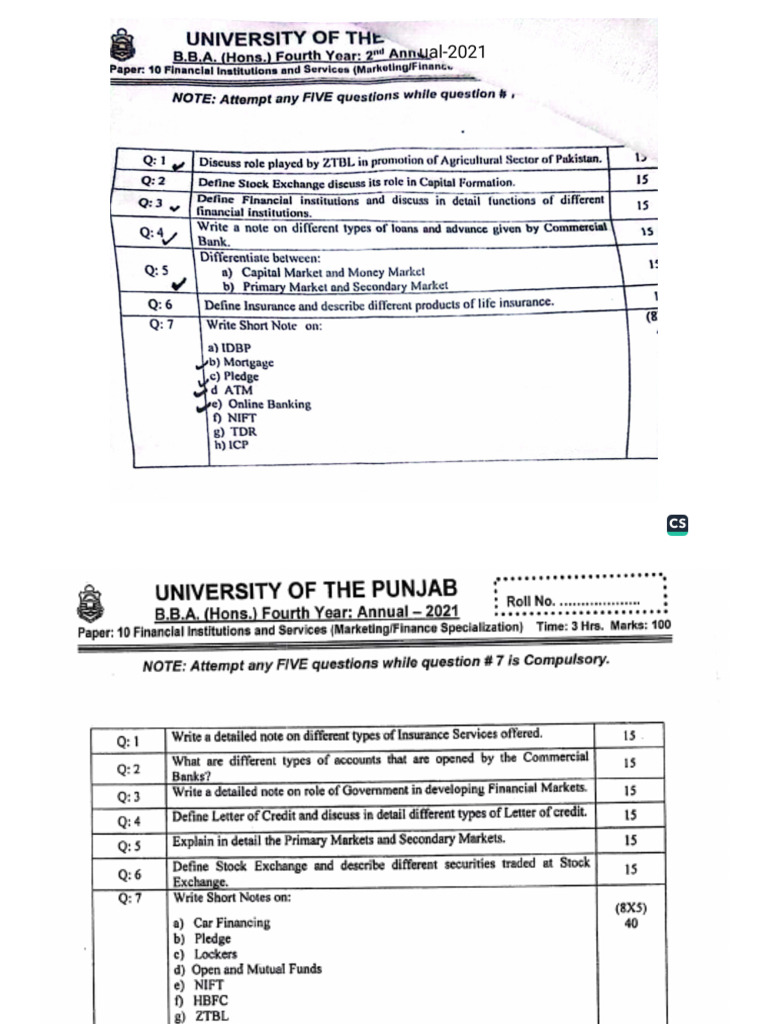 FIS Past Papers | PDF