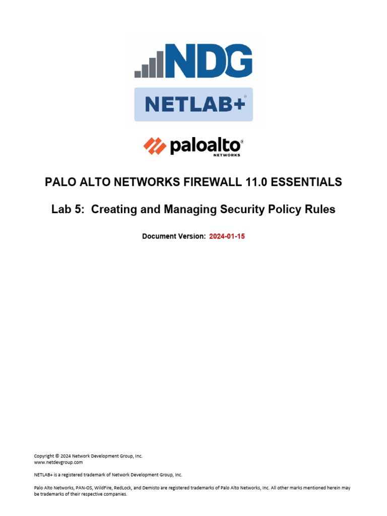 Palo Alto Firewall Security Policy Lab | PDF | Firewall (Computing ...