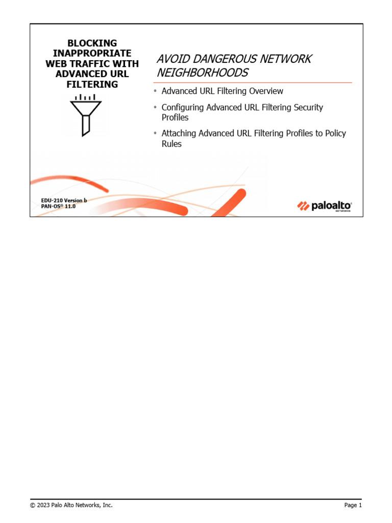 Advanced URL Filtering Configuration Guide | PDF | Firewall (Computing ...