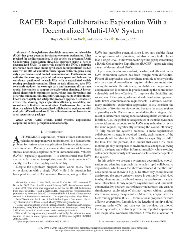 Decentralized Multi-UAV Exploration System | PDF | Unmanned Aerial Vehicle