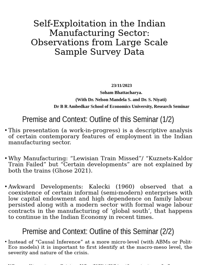 Self-Exploitation in Indian Manufacturing | PDF | Exploitation Of ...