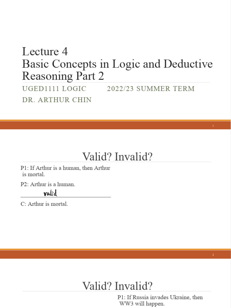Logic and Deductive Reasoning Basics | PDF | Deductive Reasoning | Argument