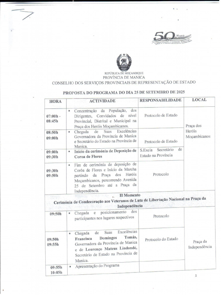 Programa 25 de Setembro 2025 | PDF