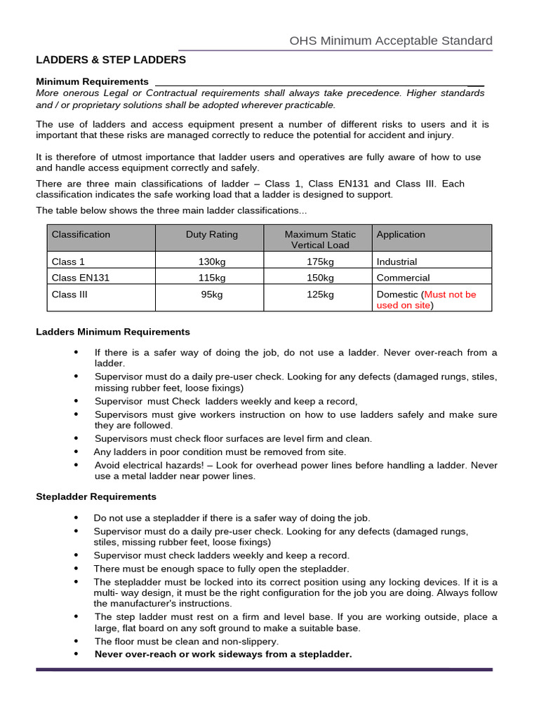 Ladders and Step Ladders | PDF | Ladder | Safety