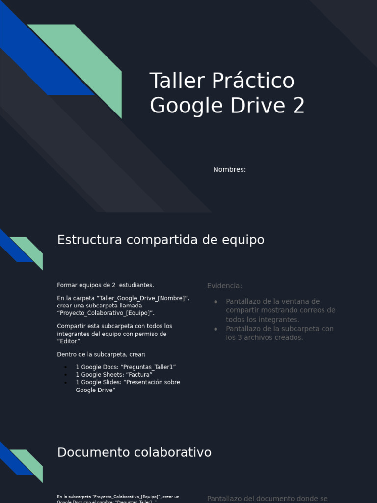 Taller Práctico Google Drive 2 | PDF | Archivo de computadora | Software