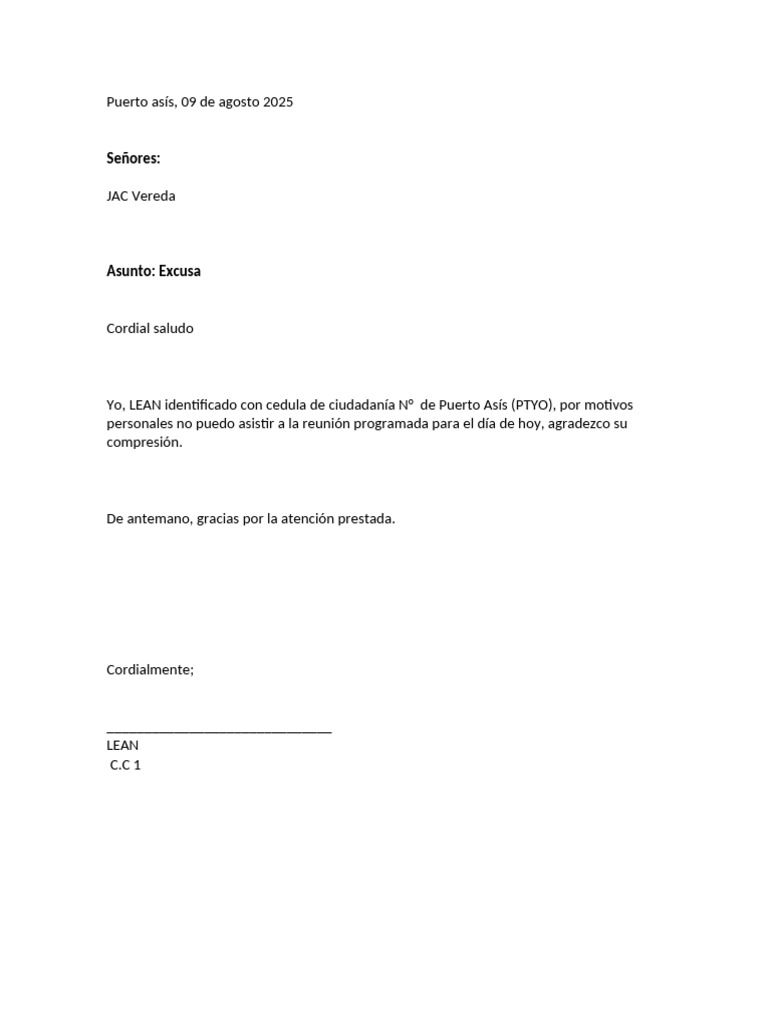 Excusa Ancura | PDF