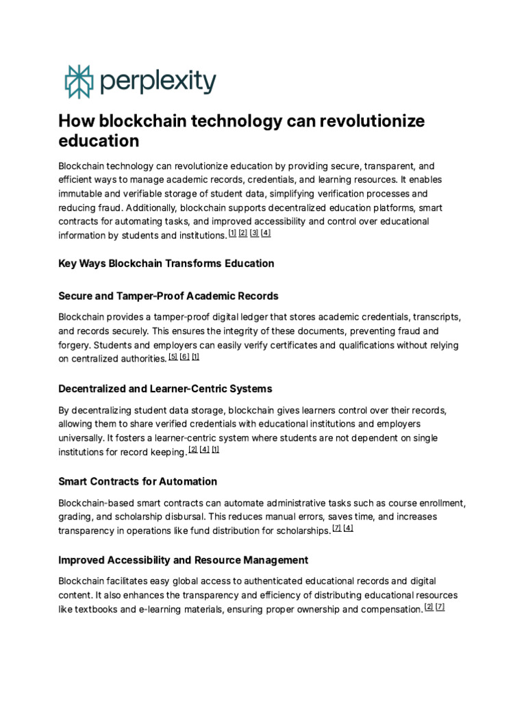 Revolutionizing Education with Blockchain | PDF | Computing