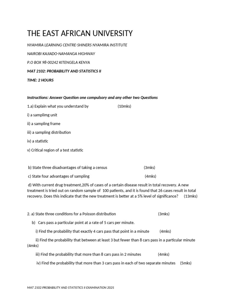 Statistics II | PDF