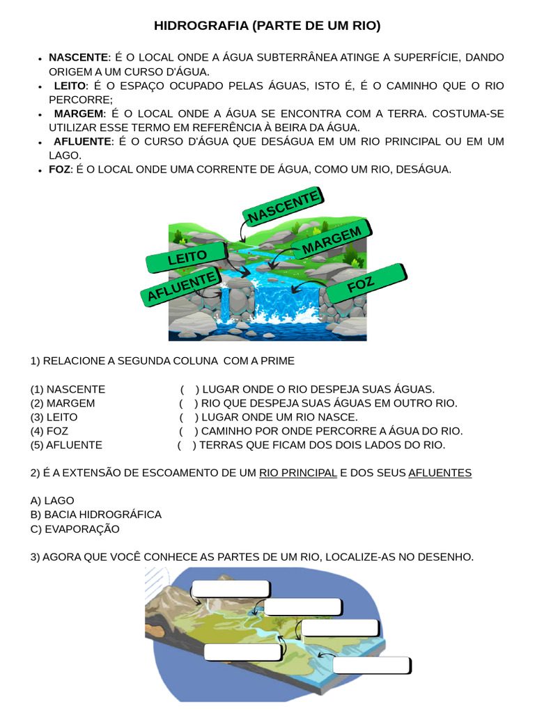 Partes de um Rio e sua Hidrografia | PDF