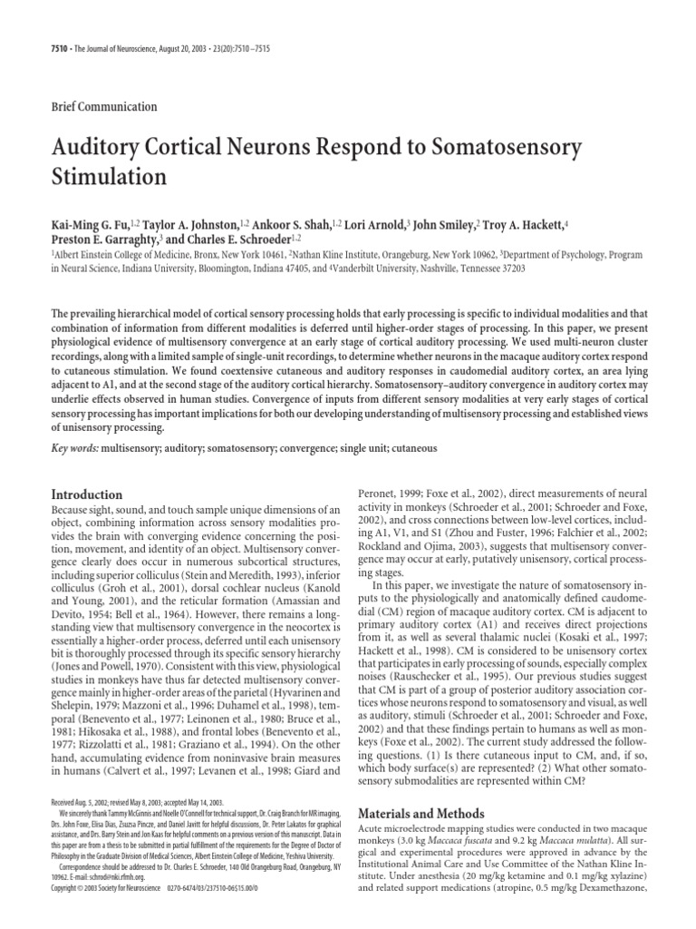 Fu - Johnston - Shah - Auditory Cortical Neurons Respond To ...