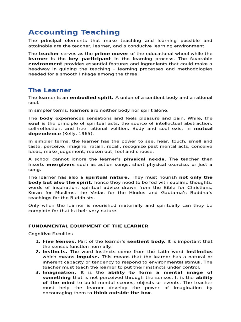 Essentials of Effective Accounting Teaching | PDF | Methodology | Learning