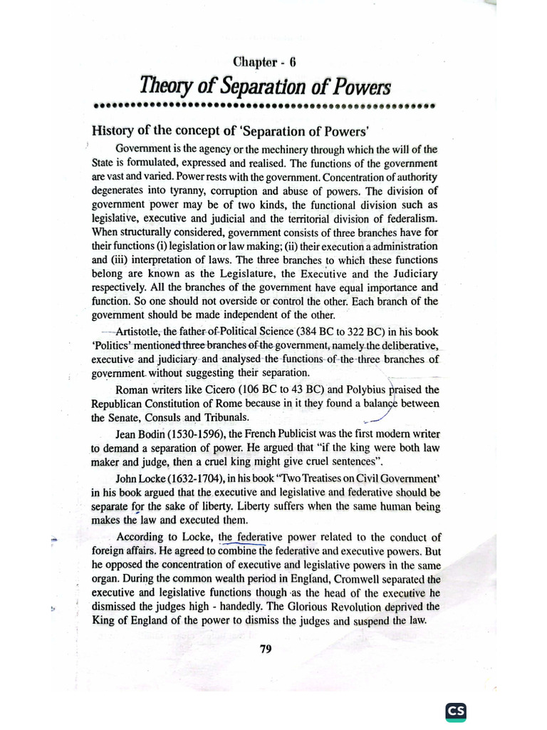 Theory of Separation of Powers | PDF