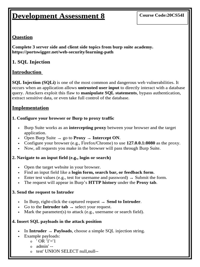 Understanding SQL Injection and SSRF | PDF | Software Engineering ...