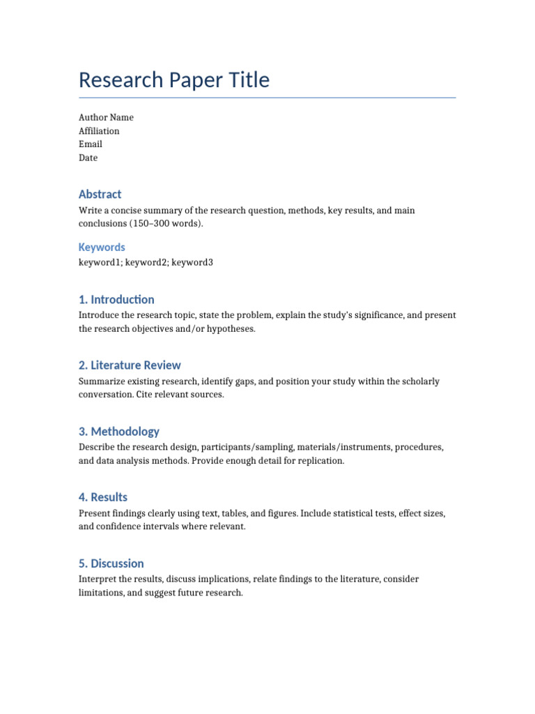 Research Paper Template | PDF